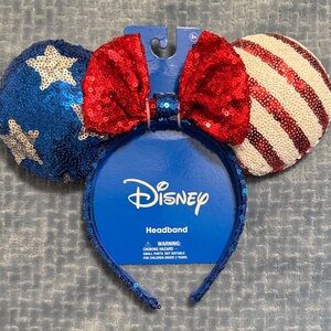 Disney Red, White, and Blue Sequin Headband NWT